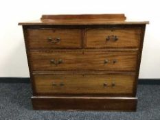 A Victorian mahogany four drawer chest