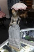 A Lladro figure - girl with parasol CONDITION REPORT: Appears to be in good