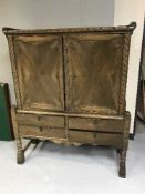 An oak double door sideboard
