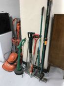 A bundle of garden tools,