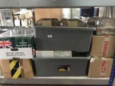 A large quantity of commercial wine glasses, storage jars,