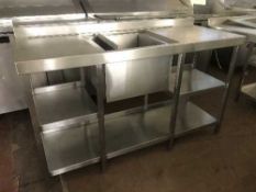 A stainless steel sink