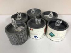 Six boxed Swarovski animal ornaments - squirrel, mouse,