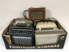A box of nine assorted transistor radios inc.