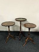 A two drawer chest and three wine tables