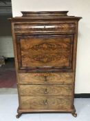 A late 19th century mahogany secretaire chest CONDITION REPORT: Lower drawers