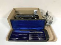 A tray of 20th century plated teapot,