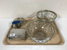 A silver cigarette box, a/f,