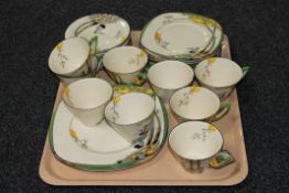 A tray of thirty three pieces of Burleigh tea china CONDITION REPORT: Considerable