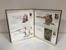 A box of stamp albums and first day covers