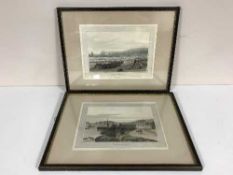 A quantity of pictures including signed Walter Holmes print, oriental watercolours,