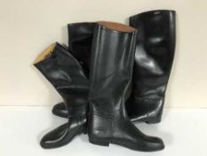 A box of leather riding boots