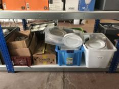 A very large quantity of all white china dinner ware - plates, milk jugs, salts & peppers,