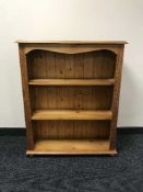 A set of pine open shelves