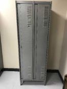 A double door metal locker