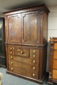A mid-19th century mahogany secretaire press