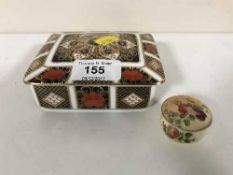 A Royal Crown Derby Imari trinket box and cover, pattern 1128,