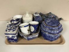 A tray of assorted Ringtons china - caddies,