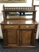 A late Victorian mahogany mirror backed chiffonier