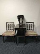 An antique oak drop leaf coffee table,