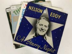 Two boxes of LP records and a box of 45's