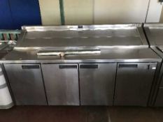 A Williams refrigerated stainless steel storage serving counter