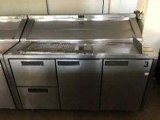 A Williams refrigerated stainless steel storage serving counter