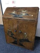 A walnut oriental style bureau
