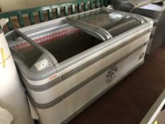 A commercial display top freezer