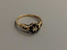 A 9ct gold cluster ring