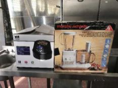 A Morphy Richards food mixer with a coin counter sorter