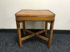 A Chapmans Siesta yew wood occasional table