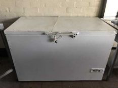 A chest freezer