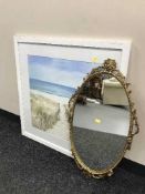 A framed oil - path leading to beach by Anthony Waller,