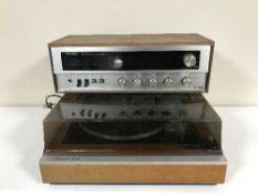 A Wharfedale W30 turn table and pair of speakers,