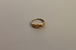 A 15ct gold ruby and pearl ring