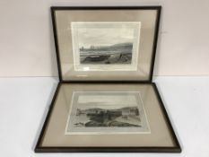 A quantity of pictures including signed Walter Holmes print, oriental watercolours,