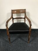 A Regency style mahogany armchair
