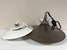 Six late 20th century circular metal light fittings