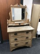 An Edwardian pine dressing chest