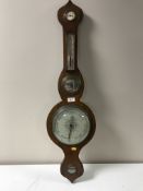 A late Victorian mahogany banjo barometer