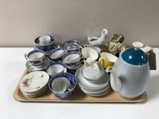 A tray containing a fifteen-piece Adderley bone china coffee service,