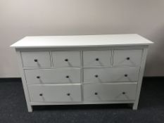 An Ikea eight drawer white chest