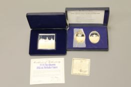 A pair of silver proof ingots, The Queen's Silver Jubilee,
