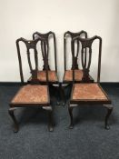 Four mahogany Queen Anne style dining chairs
