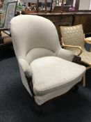 A Victorian mahogany framed scroll armchair