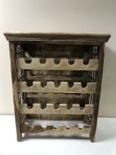 A Mexican pine wine rack