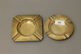 Two silver ashtrays,