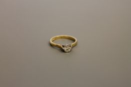 An 18ct gold solitaire diamond ring, estimated diamond weight 0.