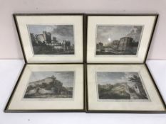 Four handled coloured etching of Newcastle scenes, published on Nov 1st 1807, by i.